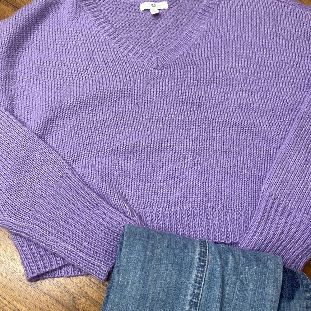 Nordstrom BP Cropped V Neckline Sweater - Picture 2 of 8